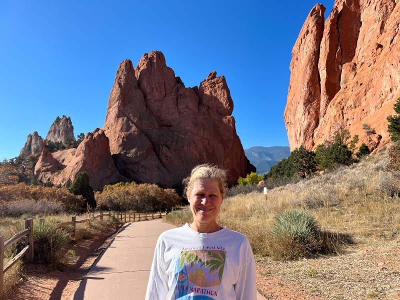 Dr. Deborah Rohm Young enjoys a walk in Colorado's Garden of the Gods Park in 2023. (Photo courtesy of Dr. Deborah Rohm Young)