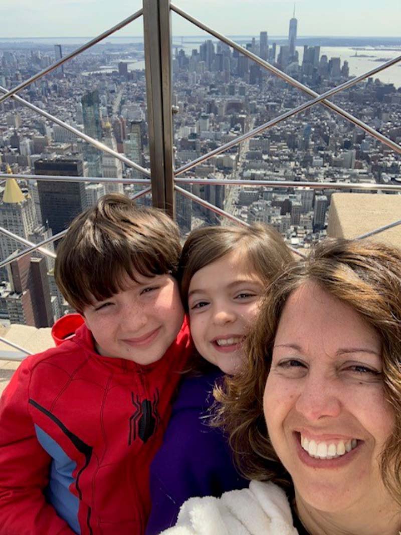 Danielle McCollian (right) with her twins, Joey and Gianna, on a trip to New York City. (Photo courtesy of Danielle McCollian)