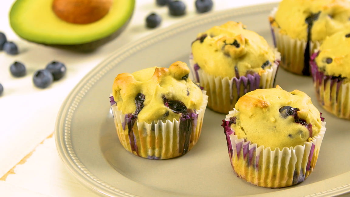 Avocado Blueberry Muffins