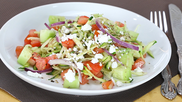 Zucchini Noodle Greek Salad