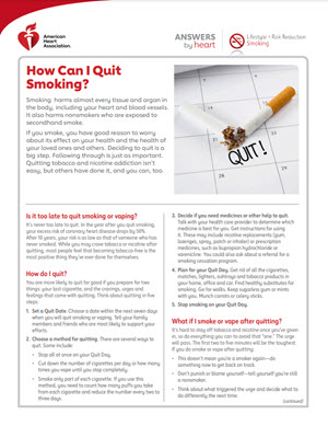 Quit Vaping Quit Smoking Quit Tobacco American Heart Association