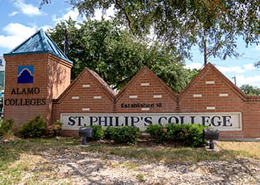 A street view of the St. Philip’s College campus