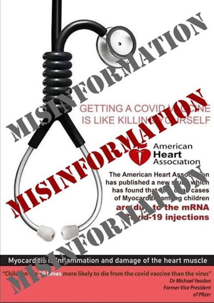 Example image of misinformation showing unauthorized use of AHA logo