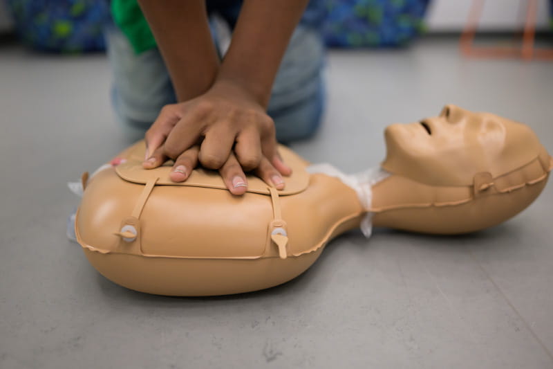 Modern CPR training manikins provide feedback on the quality of trainees’ chest compressions and are available with female anatomy and different skin tones to increase inclusivity. (American Heart Association)