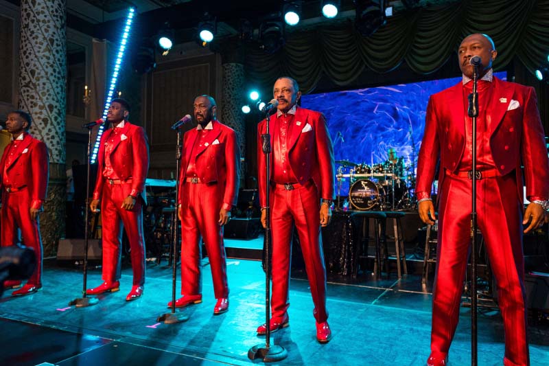 The Temptations on stage at the Drake Hotel during the Bold Hearts Celebration