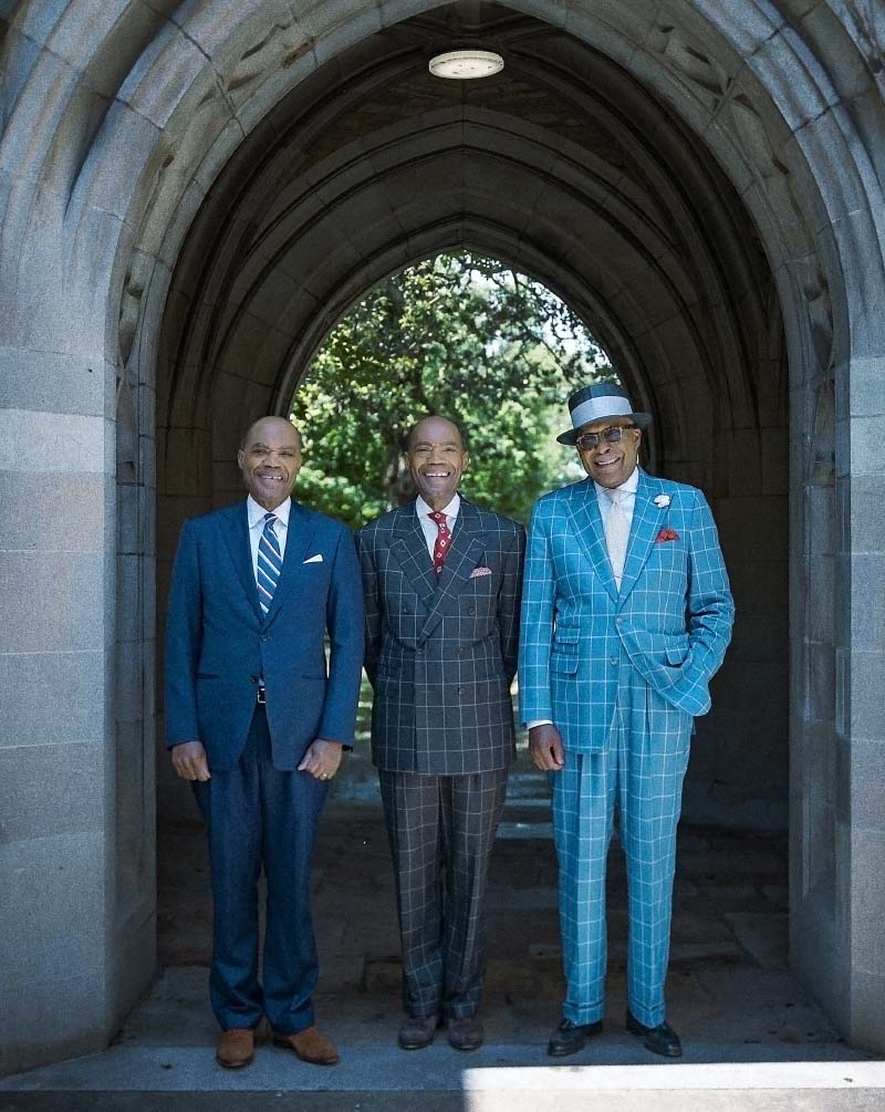 Drs. Kevin, Keith and Andre Churchwell (from left) on the campus of Vanderbilt University, where they worked together for 15 years. (Mirar Media Group for the American Heart Association)