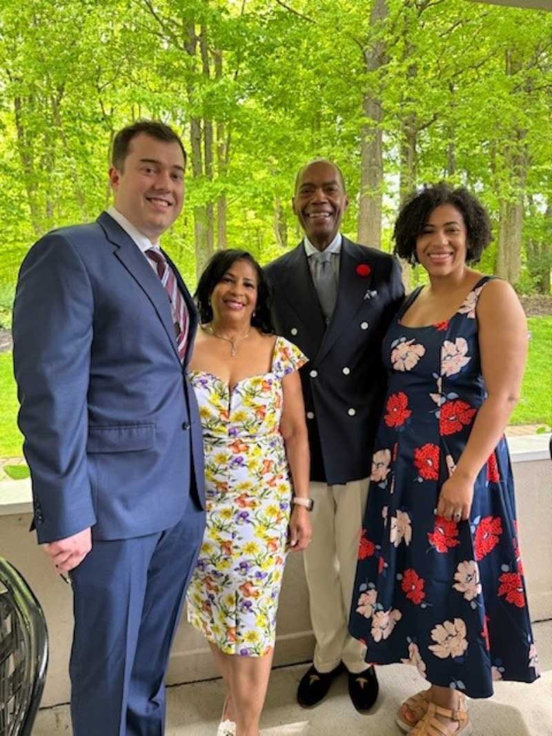 Dr. Keith Churchwell and his wife, Dr. Leslie Douglas-Churchwell (far right), with their daughter Lauren Cook and her husband, Adam Cook. (Photo courtesy of Dr. Keith Churchwell)
