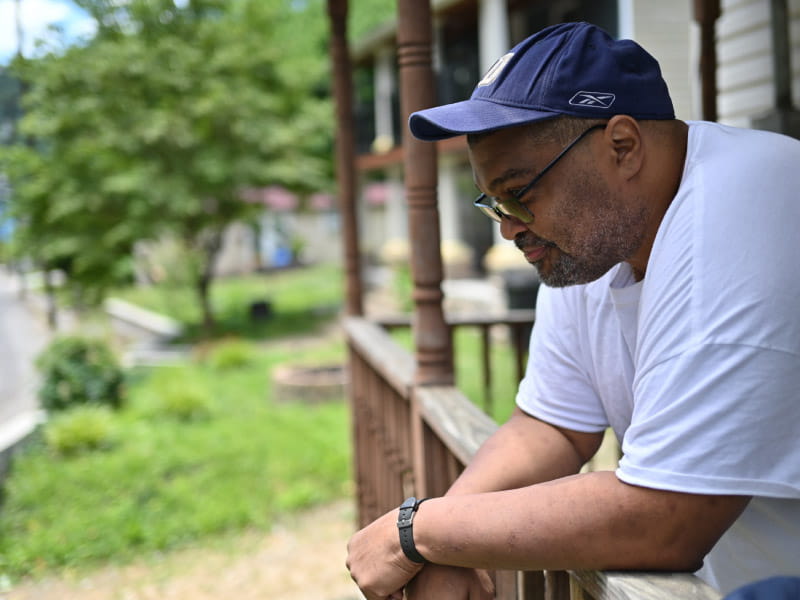 Craig Warren, 57, of Williamson, West Virginia, has been encouraged by his local wellness center to eat and cook healthier and to monitor his own blood pressure. The center uses American Heart Association resources to help Williamson-area residents improve their cardiovascular wellness. (Photo by Walter Johnson Jr./American Heart Association)