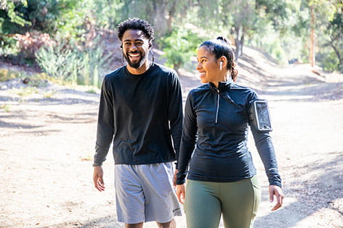 Young couple walking together