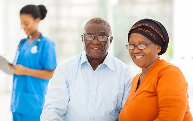 couple with nurse