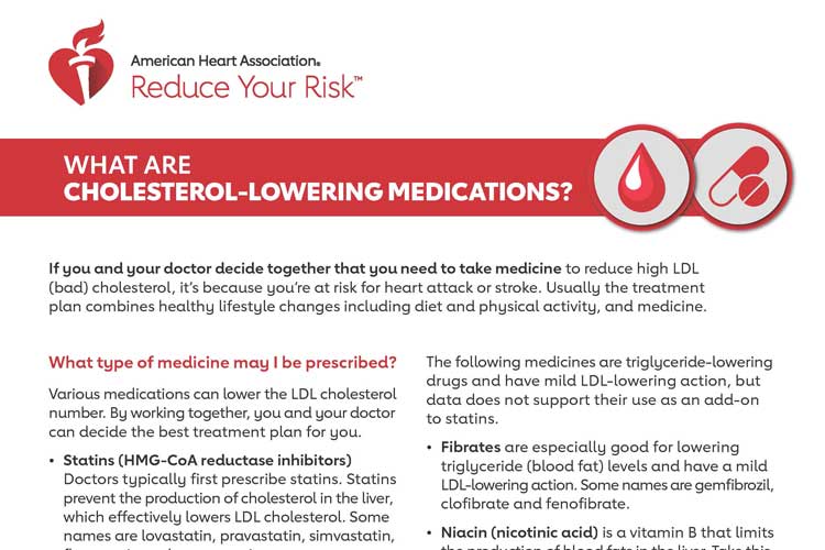 Cholesterol medications fact sheet