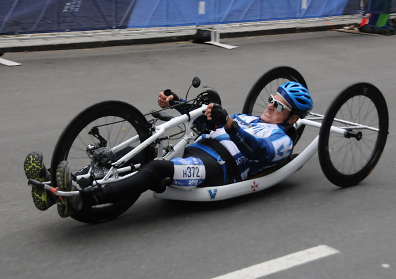 Brian Muscarella competing during the 2017 New York City Marathon. (Photo courtesy of Brian Muscarella)