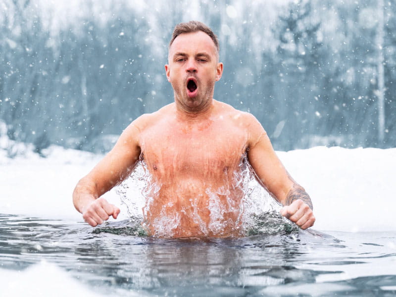You're not a polar bear: The plunge into cold water comes with