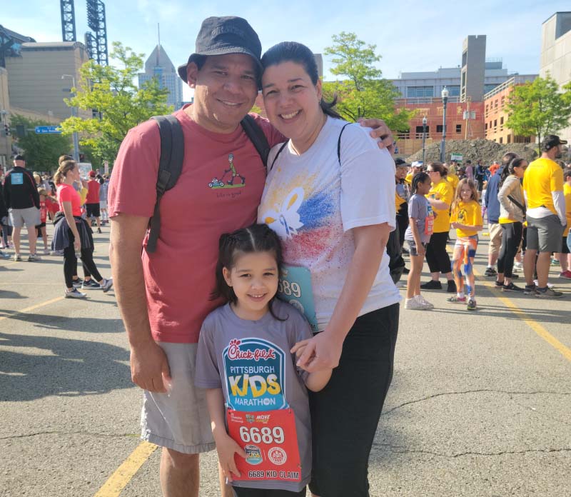 Patricia Guevara with her husband, Victor, and their daughter, Miranda. A visit from a promotora has helped them stay more active. (Photo courtesy of Patricia Guevara)