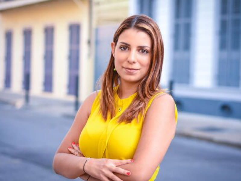 María Patrizia Santos en el French Quarter, o Barrio Francés, de Nueva Orleans. Ella es estudiante de doctorado en la Universidad de Tulane. (Foto cortesía de María Patrizia Santos)