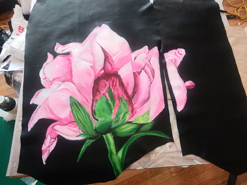 Minnie painted this pink rose before her stroke.
