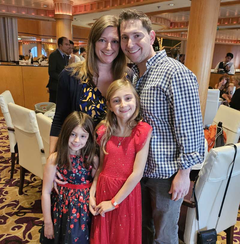 The Dinin family, clockwise from left: Alessandra, Aaron, Adeline and Adeline's younger sister. (Photo courtesy of the Dinin family)