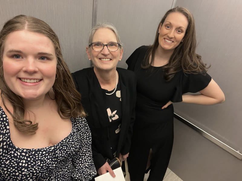 Emma Rand (left) with Carole (center) and Emma's sister, Amy. (Photo courtesy of the Rand family)