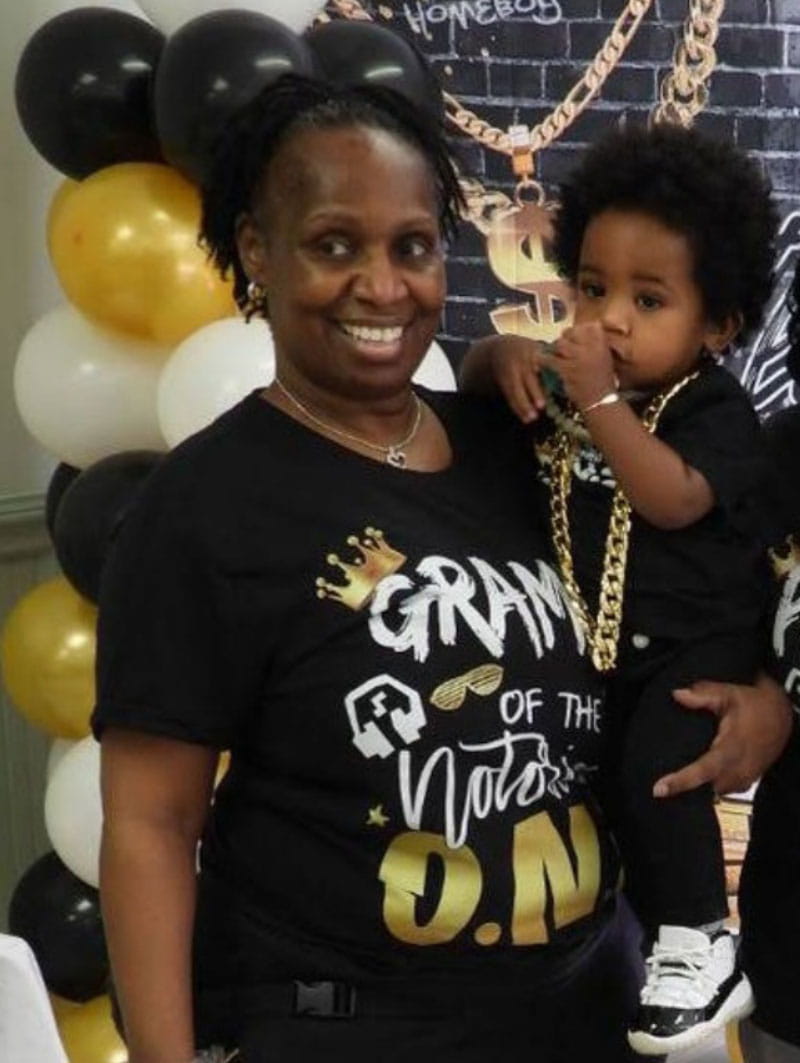 Betty Atkins-Carter with grandson Joseph at his 1st birthday party. (Photo courtesy of Naiya Atkins)