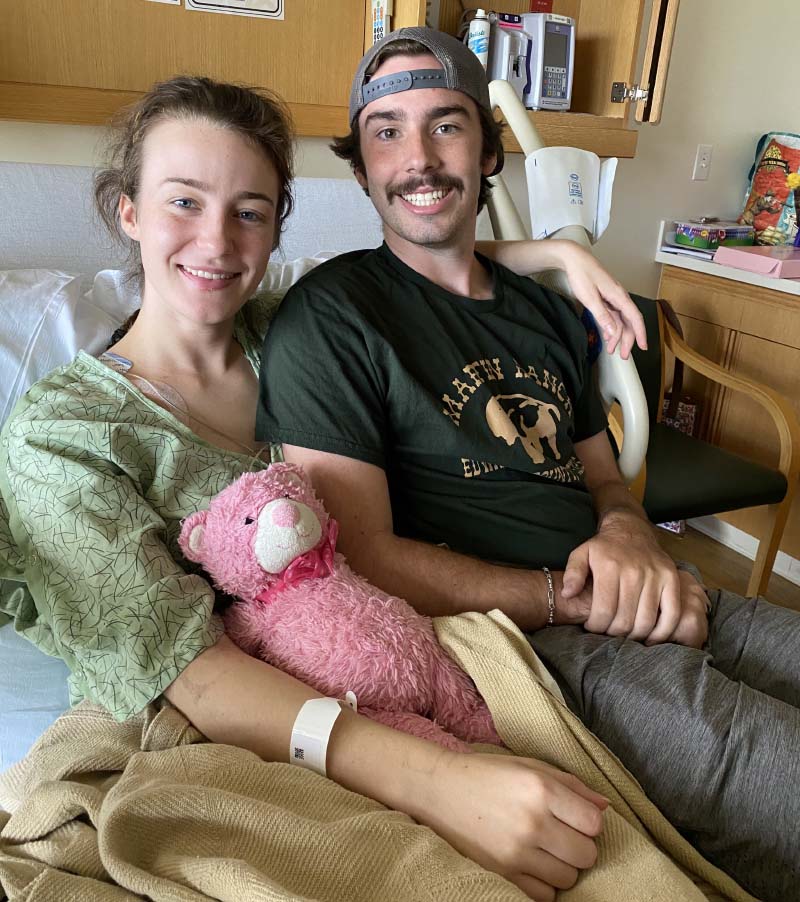 Sara Krejci (left) with her brother, Joe. Sara's heart stopped while she was enjoying a night of karaoke and she woke up in the hospital two days later with no memory of what happened to her. (Photo courtesy of the Krejci family)
