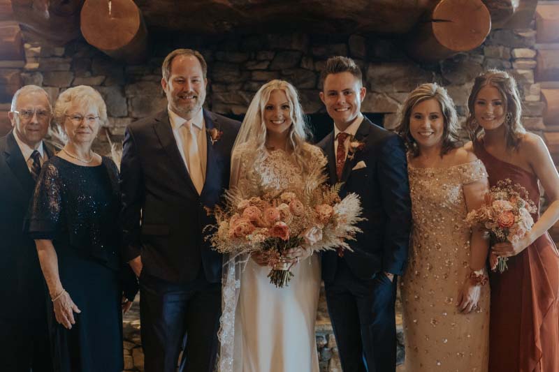 Dakota Mathew with family on his wedding day in 2021.