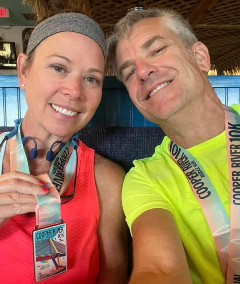 Paul Dunwell (right) and his wife, Dona, at a 10K in South Carolina. (Photo courtesy of Paul Dunwell)