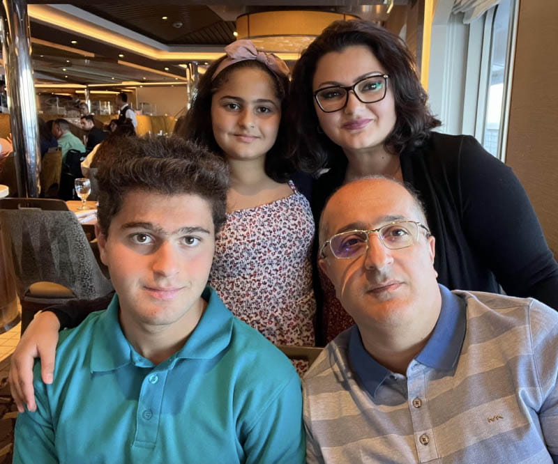 Edvard Isayan and his family. Clockwise from bottom right: Edvard, son Michael, daughter Elizabeth and wife Liana Amelova. (Photo courtesy of Liana Amelova)