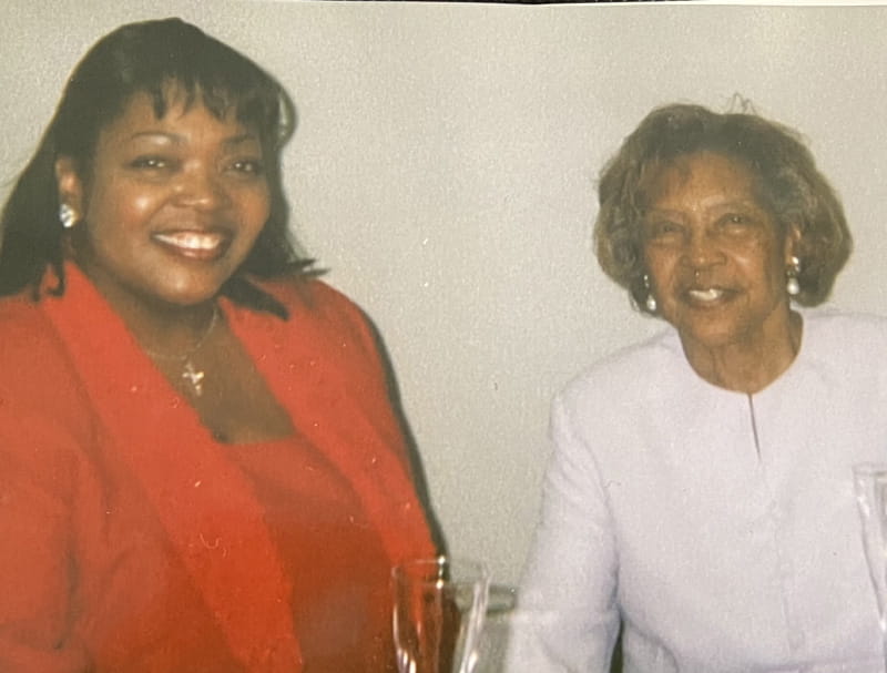 Cheryl Stokes (left) in 2005 with her mother, Myrtle Bell. (Photo courtesy of Cheryl Stokes)