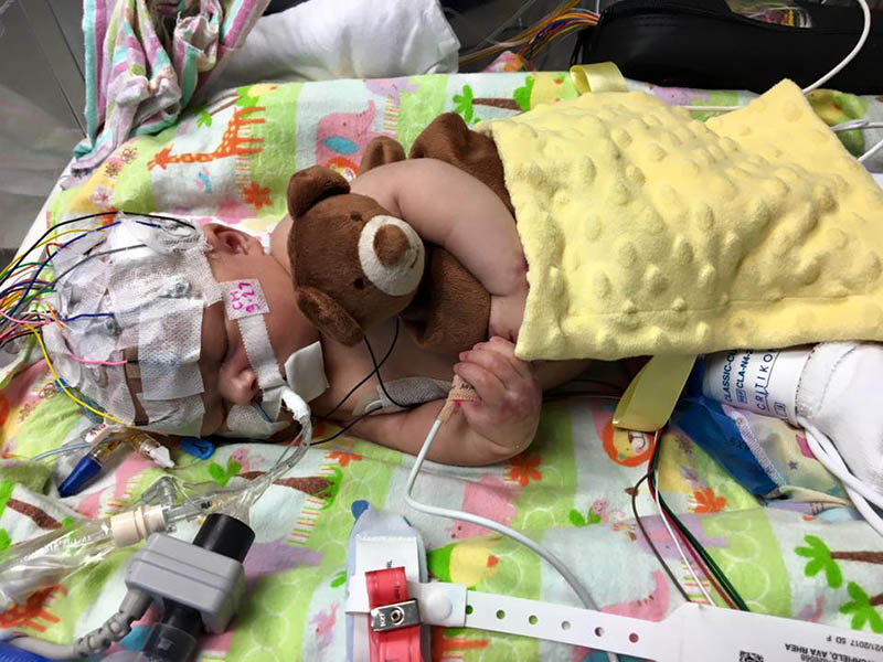 Ava Scritchfield in the hospital in 2017. (Photo courtesy of Kayla Scritchfield)