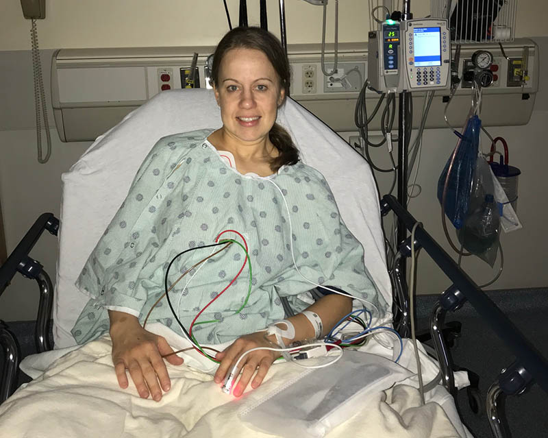 Kristin VanSingel after her cardioversion surgery. (Photo courtesy of Kristin VanSingel)