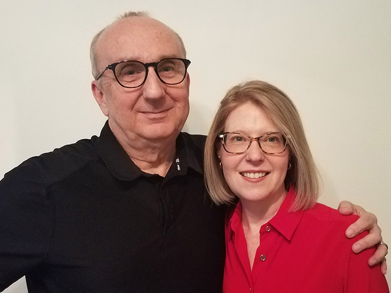 Chris Monaghan (right) and her husband, Dan, who immediately recognized she was having a stroke. (Photo by Mike Williams)