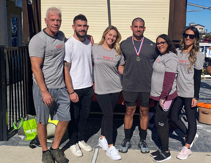 The Shea family celebrating Jesse's completion of the half-marathon. (Photo courtesy of Jesse Shea)