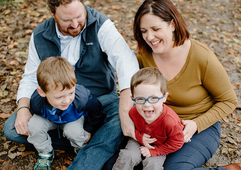 The Pilkinton family, clockwise from top left: Clint, Linda, Luke and Charlie Pilkinton. (Photo courtesy of the Bright Heart Foundation)