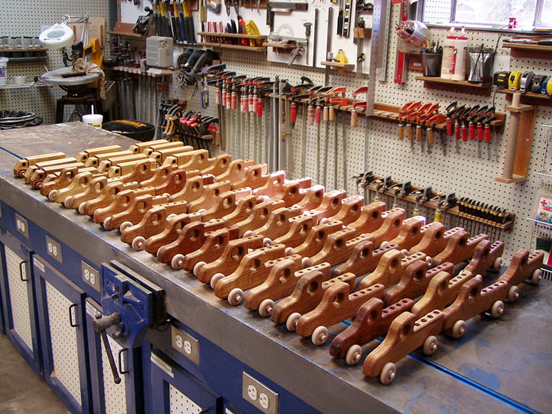 Lucas creates wooden toys for disadvantaged children during the holiday season. (Photo courtesy of Gary Lucas)