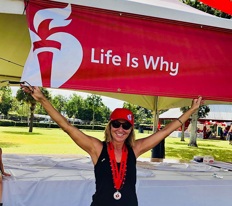 Jane Herndon at the 2019 AHA First Coast Heart Walk. (Photo courtesy of Mary Ray)