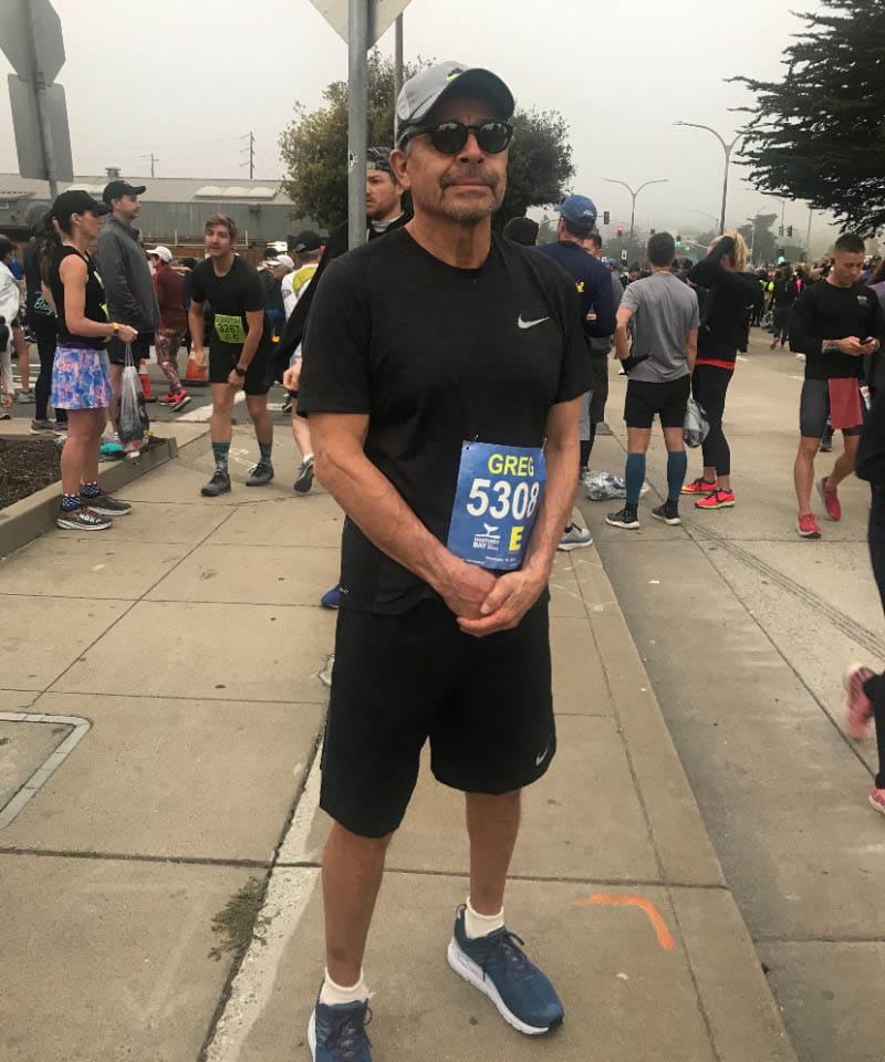 Greg Gonzales at a previous year's Monterey Bay Half Marathon. (Photo courtesy of Greg Gonzales)