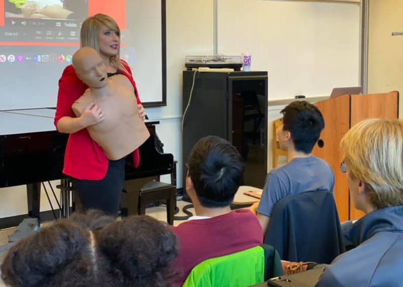 Heather Baker teaching a CPR class. (Photo courtesy of Heather Baker)