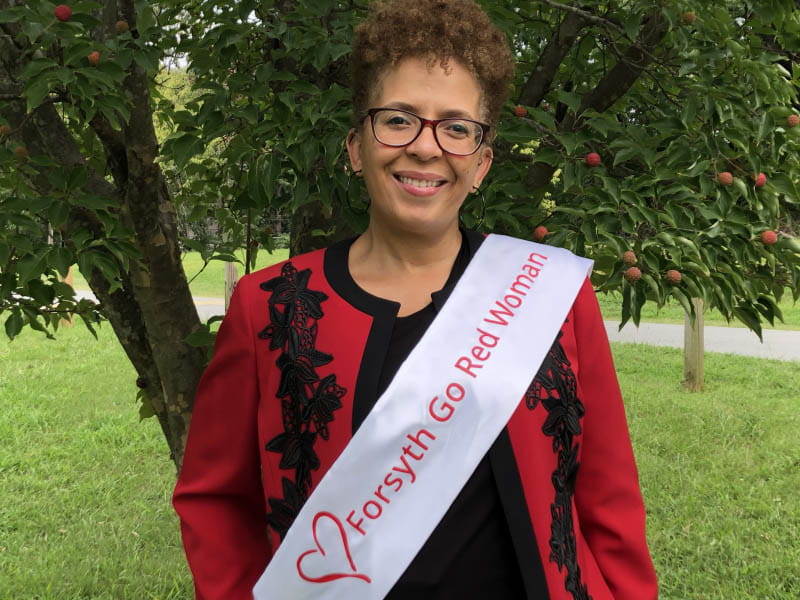 Cécile Boynton at a Go Red for Women event in 2020. (Photo courtesy of Cécile Boynton)