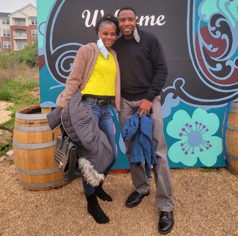 Sybil Jones (left) with her husband, Marcus, just a few hours before her stroke. (Photo courtesy of Sybil Jones)