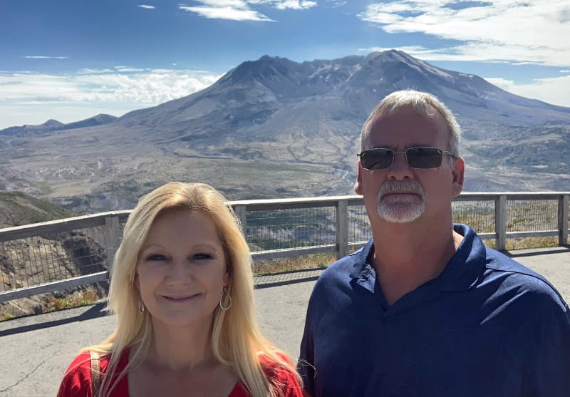 Angie Mayo (left) with her husband, Carl. (Photo courtesy of Angie Mayo)