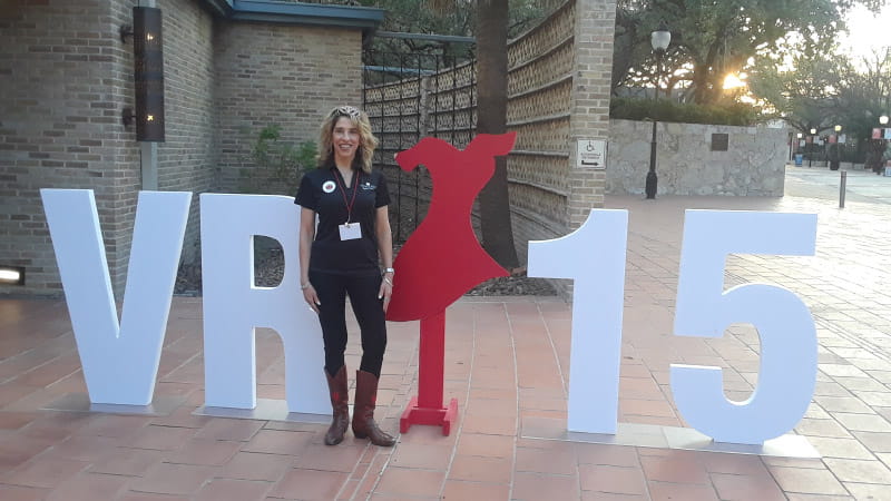 Patricia Atiee works to spread awareness about women's heart health at the annual Vestido Rojo conference in San Antonio. (Photo courtesy of Patricia Atiee)