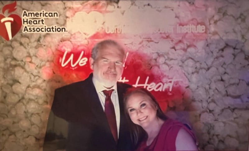 Stayc Simpson (right) with her husband, Michael, at the AHA's South Florida Go Red Luncheon in 2022. (Photo courtesy of Stayc Simpson)