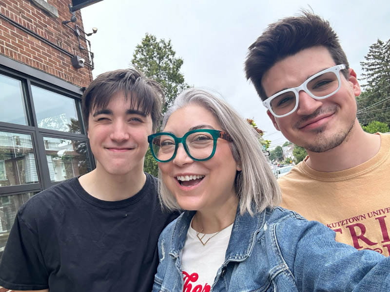 Heart transplant recipient Alison Conklin (center) with her sons, Moses (left) and Jonas. (Photo courtesy of Alison Conklin)