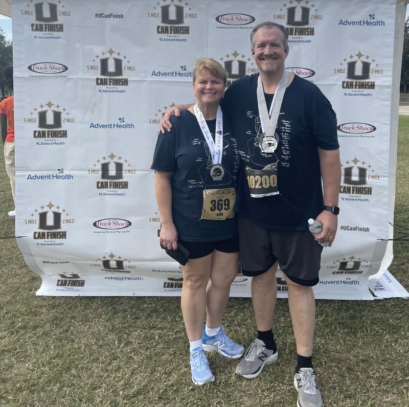 Roy and Kim Reid at a running event in 2021. (Photo courtesy of Roy Reid)