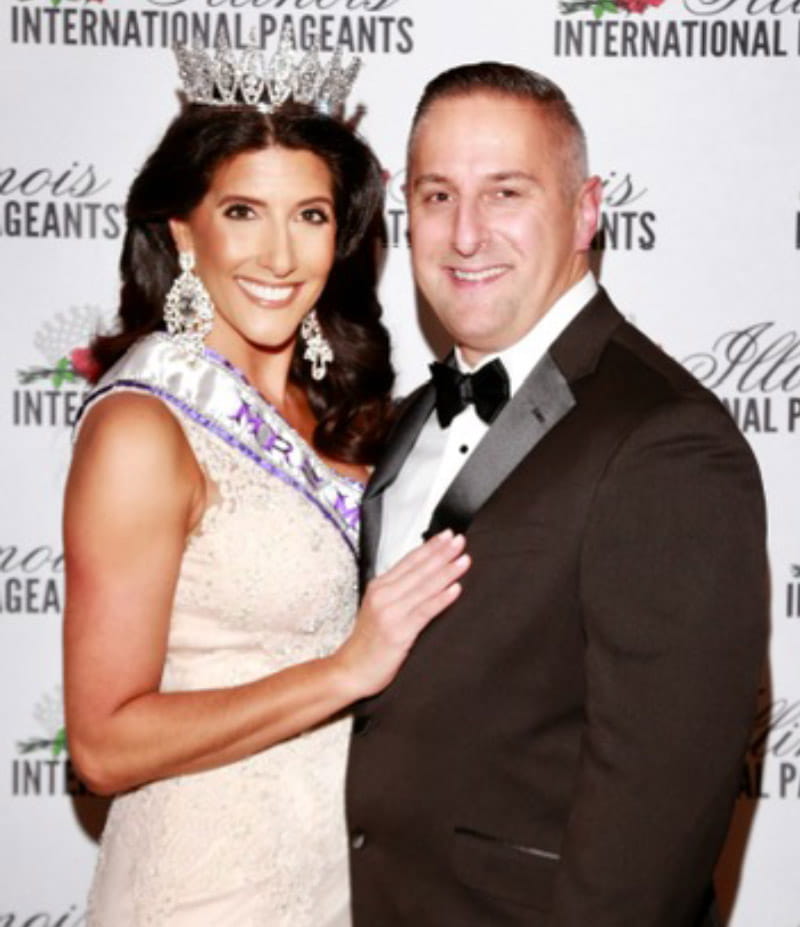 Natalie Poli (left) and her husband, Tony, at the Mrs. Illinois pageant in 2021. (Photo courtesy of Natalie Poli)