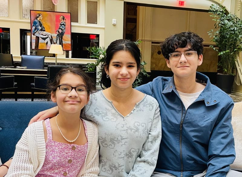 Priti and Jeff Langer's children, from left: Uma, Nadia and Kieran. (Photo courtesy of Priti Langer)