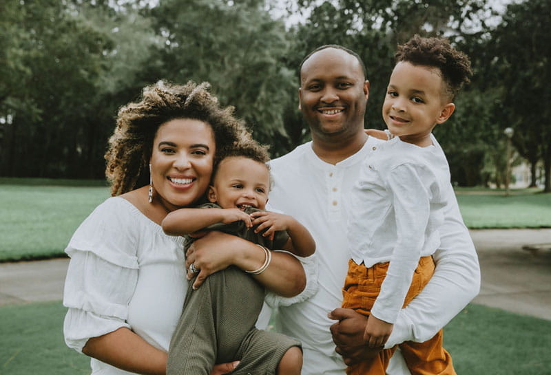 The Owens family, from left: Rachel, Eli, Troy and Keith. (Photo by Karolina Piwonski)