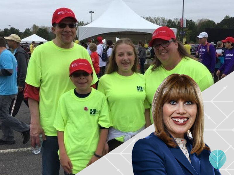 Leigh Pechillo and family at Heart Walk.