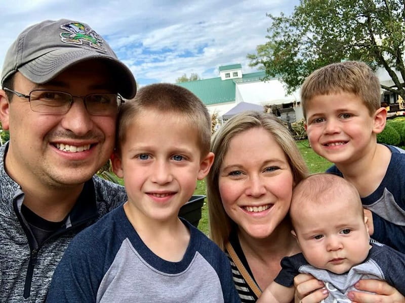 The Catanese family. Infant Lorenzo had in-utero surgery to repair heart defects.