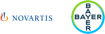Novartis logo | Bayer logo